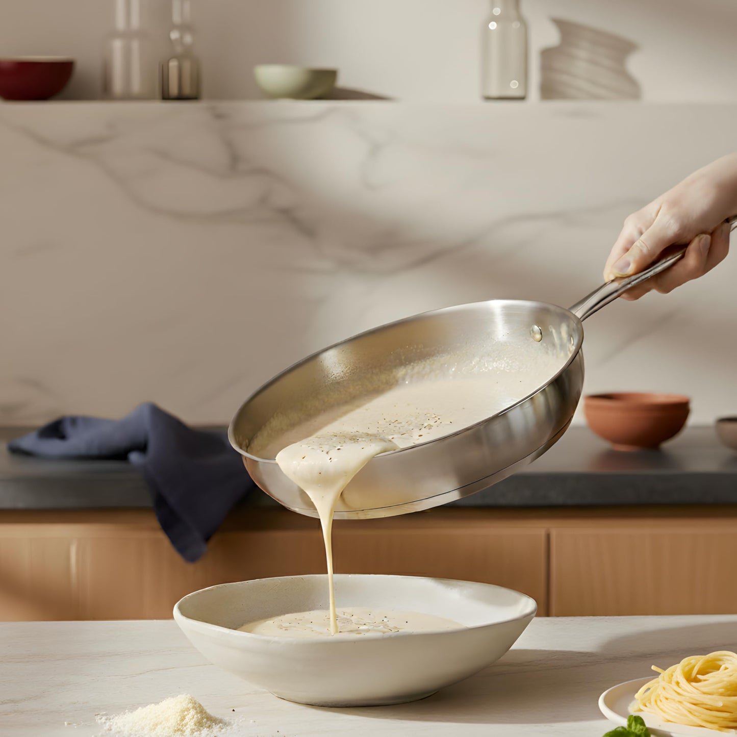 Lagostina Moderna 2 Piece Stainless Steel Pan Set (26cm / 10in and 30cm / 12in), Commercial Capsule Base, Induction Safe Cookware, Dishwasher and Oven Safe up to 400ºF / 204ºF, Silver 🍁 All In One Marketplace Canada Lagostina