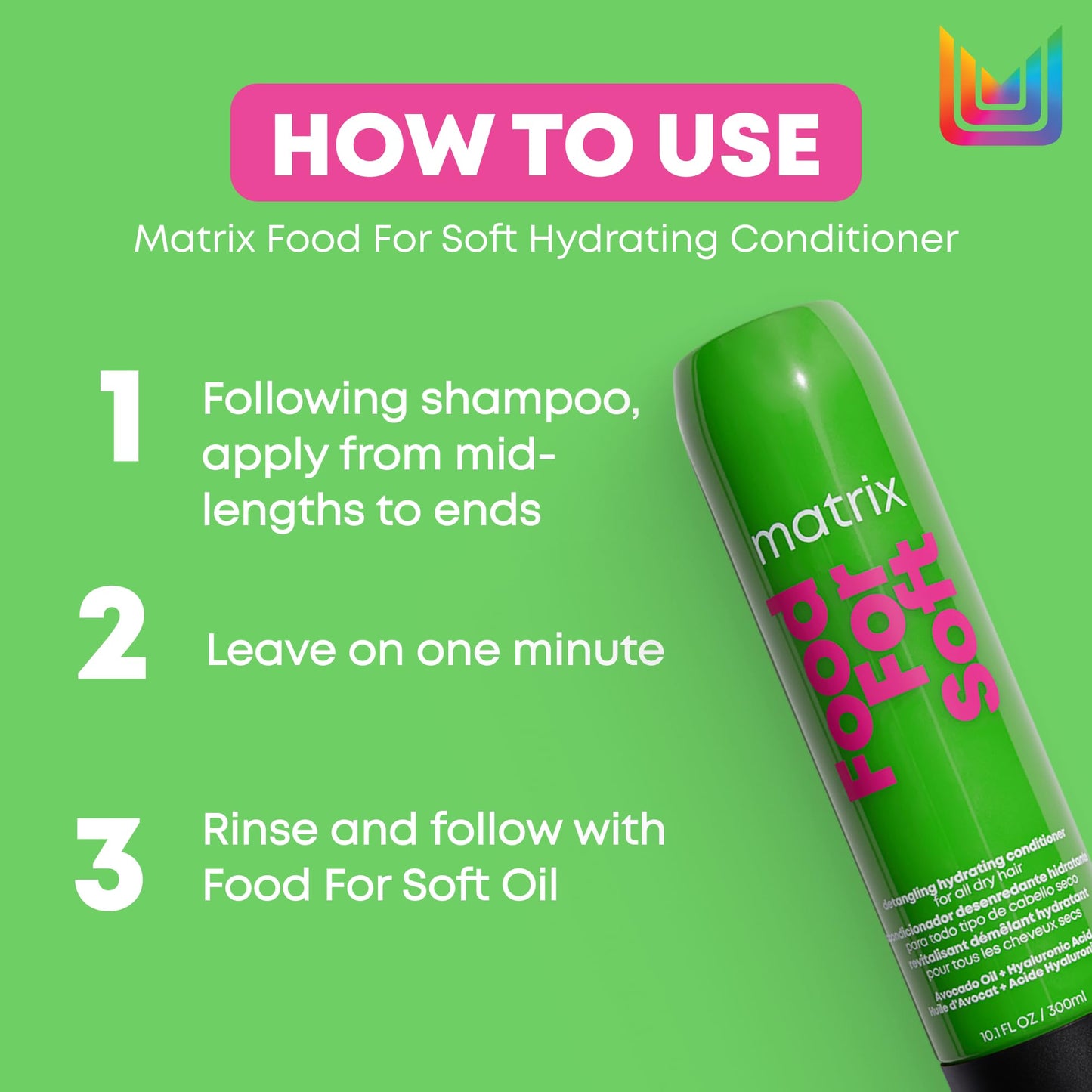 Matrix Detangling Hydrating Conditioner, Food For Soft Hydrating & Detangles Dry, Brittle Hair, Moisturizes, Softens, & Smooths,With Avocado Oil & Hyaluronic Acid,Suitable for Color Treated Hair - Available at All In One Marketplace Canada