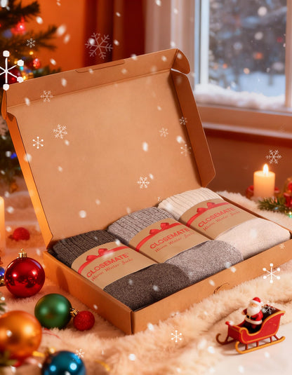 CLOSEMATE Women's Winter Boot Socks, Warm and Cozy, 3 Pairs 🍁 All In One Marketplace Canada