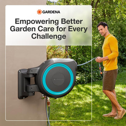 Gardena 18630-37.000.00 115 ft. Wall-Mounted Auto-Retractable Hose Reel, Frost-Proof, RollControl Technology for Safe and Slow retraction, 1/2" Hose, Made in Europe 🍁 All In One Marketplace Canada