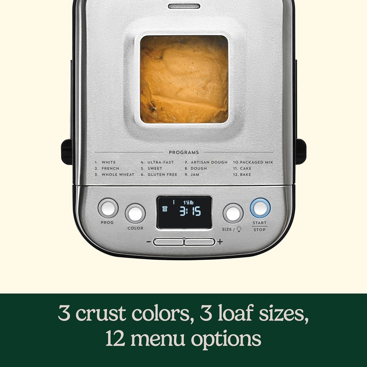 Cuisinart Bread Maker Machine, Stainless Steel, 12 Programs, Up to 2 lbs 🍁 All In One Marketplace Canada