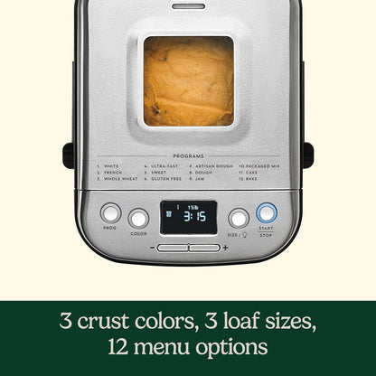 Cuisinart Bread Maker Machine, Stainless Steel, 12 Programs, Up to 2 lbs 🍁 All In One Marketplace Canada