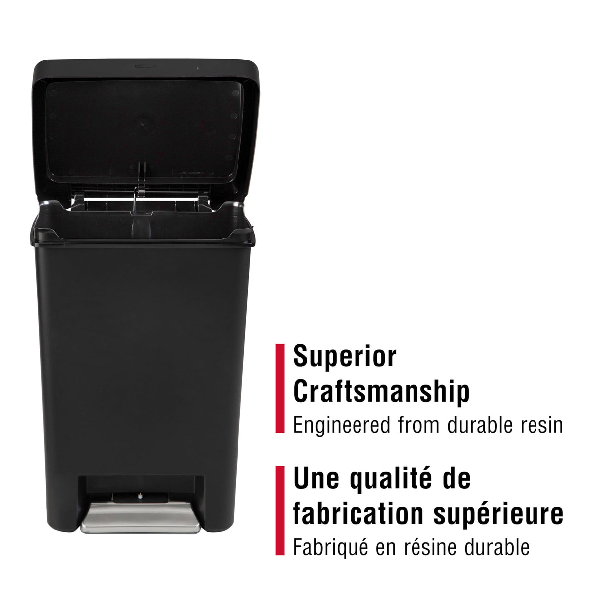 Rubbermaid 13 Gallon Step-On Kitchen Trash Can with Lid, Garbage Can, Black Trash Container