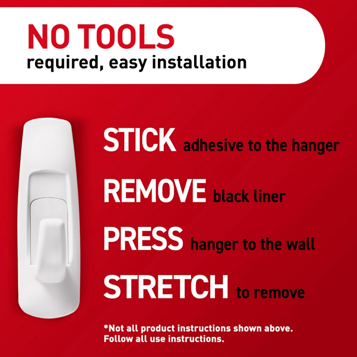 Command Large Utility Hooks, Damage Free Hanging Wall Hooks with Adhesive Strips, No Tools Wall Hooks for Hanging Back to School Dorm Organizers, 7 White Hooks and 12 Command Strips