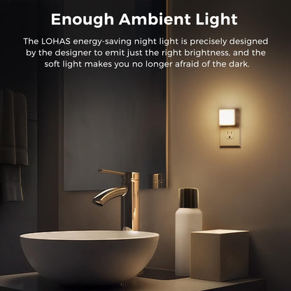 Night Lights Plug into Wall 2 Pack, L LOHAS LED Night Light with Dusk to Dawn Sensor, 3000K Soft White Nightlight, Non-Dim