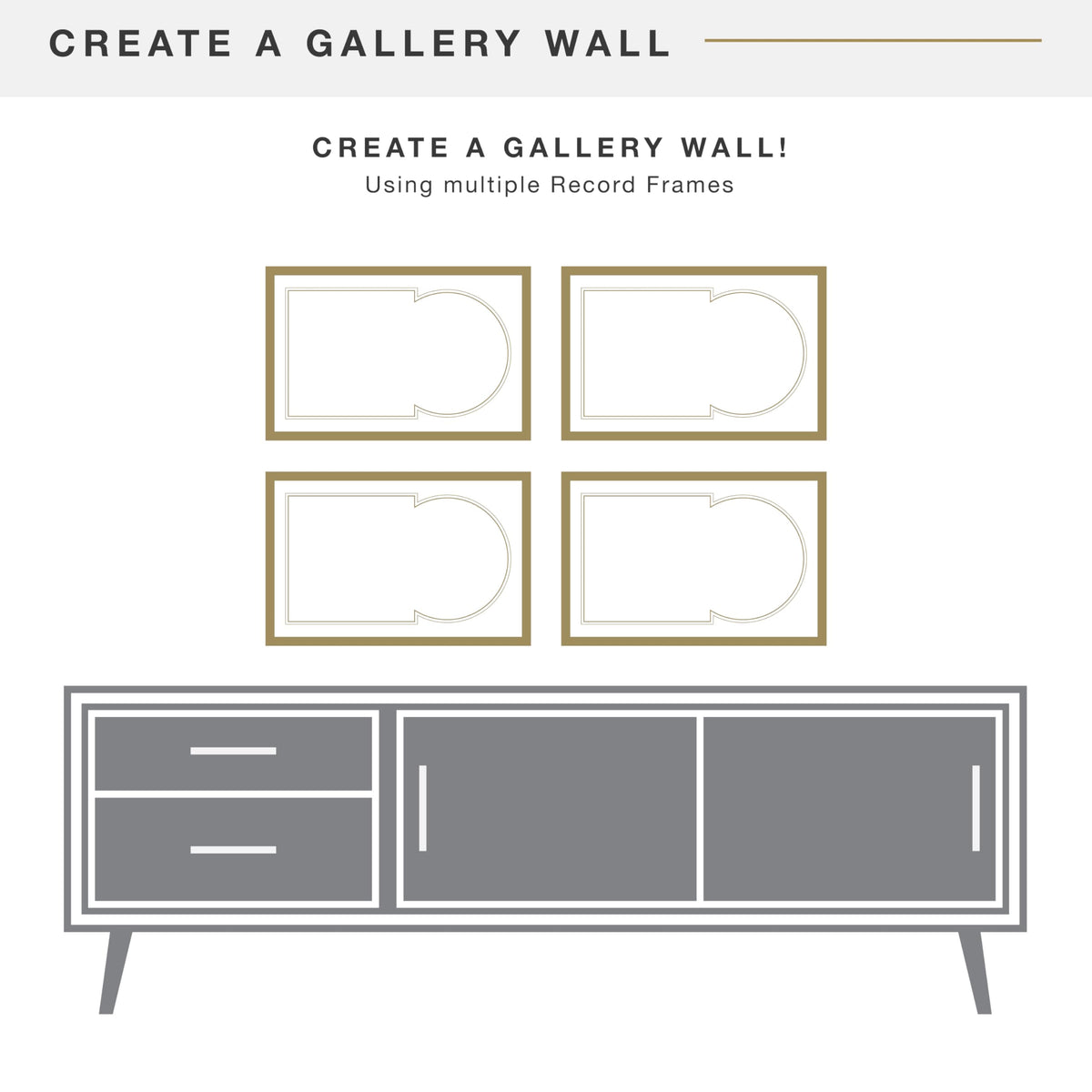 MCS Groove Record Album Frame, Black, 16.5 x 25 in