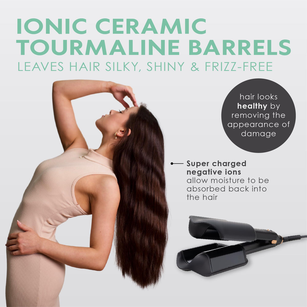 MINT S-Waver Double Barrel Mermaid Hair Waver for Long Hair & Beach Waves