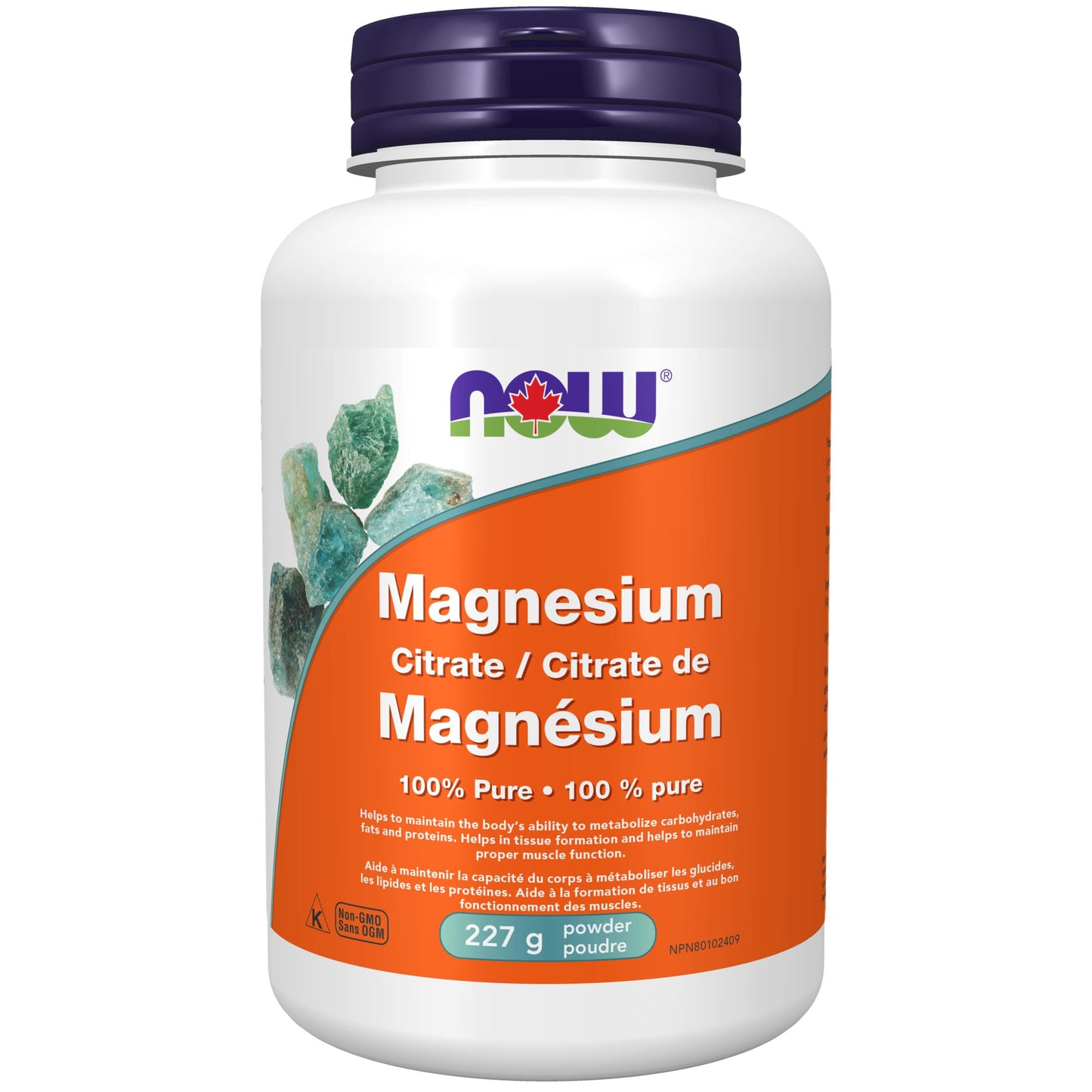 NOW Supplements, Magnesium Citrate Pure Powder, Enzyme Function*, Nervous System Support, 227g NOW