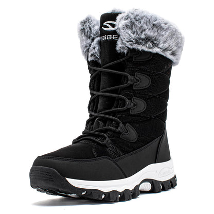 HOBIBEAR Women's Waterproof Winter Snow Boots Lightweight Warm Faux Fur Lined Mid-Calf Booties（Black/New,8) 🍁 All In One Marketplace Canada