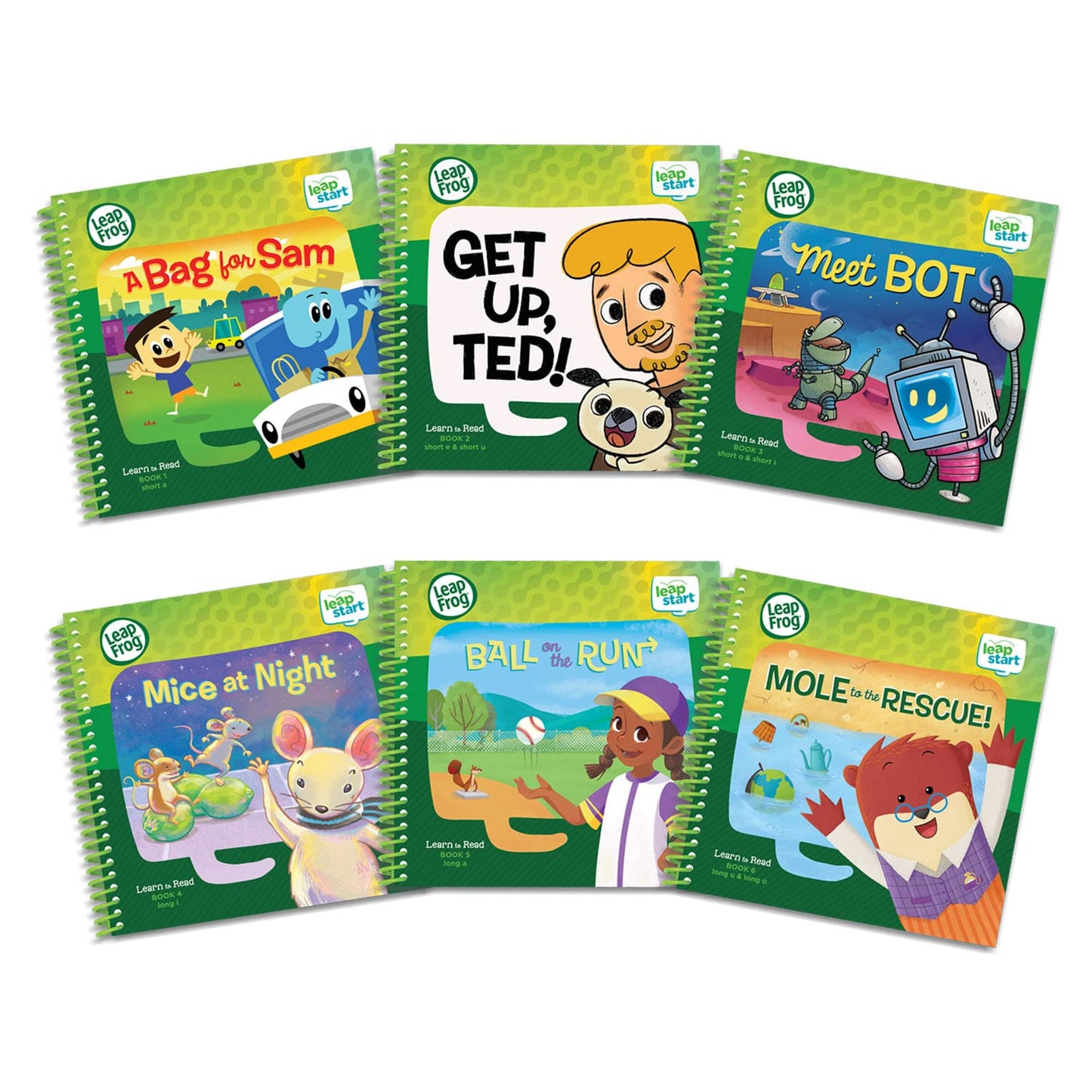 LeapFrog LeapStart Learn to Read Volume 1, 6 Book Set, Beginning Phonics, Short Vowels, Long Vowels LeapFrog