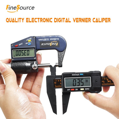 FineSource Electronic Digital Caliper Inch/Metric Conversion 0-6 Inch/150 mm Carbon Fiber Gauge Micrometer Extra Large LCD Screen Auto Off Featured Measuring Tool (Black)