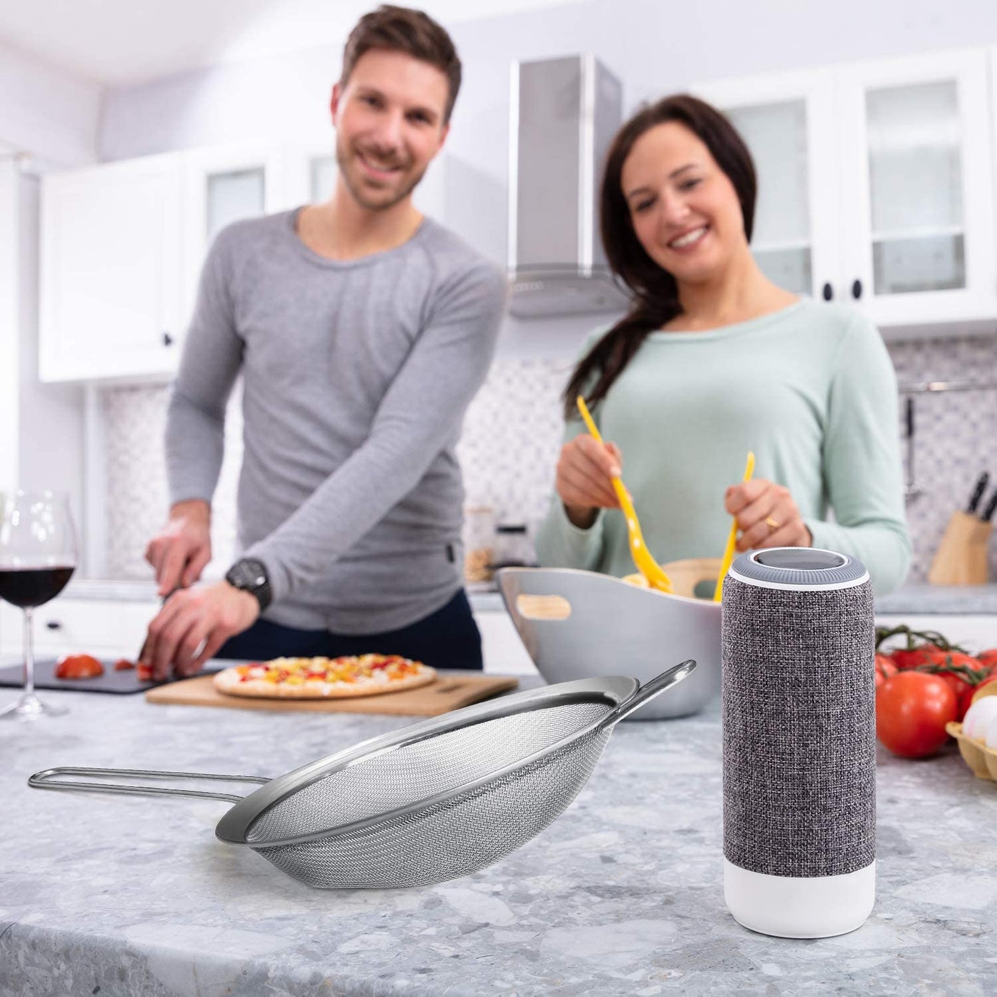 Walfos Fine Mesh Strainers Set, Premium Stainless Steel Sieve and Sifter with Sturdy Handle, Metal Kitchen Strainers Perfect for for Food, Rice, Quinoa, Fruit, Tea, Flour- 3 Sizes - Available at All In One Marketplace Canada