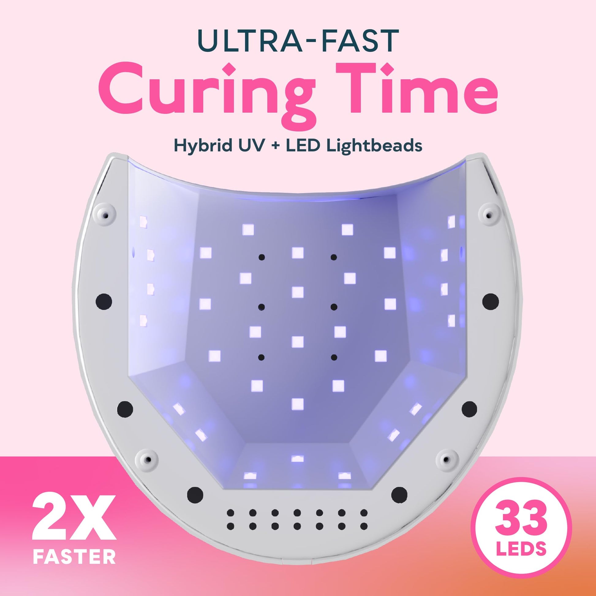 SUNUV SUN2C UV Light for Nails, UV LED Nail Lamp with 4 Timer Settings, Curing Lights Compatible with All Gel Polish Rose - Available at All In One Marketplace Canada