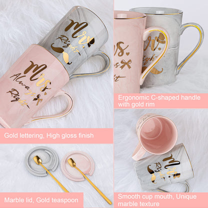 Biching Mr Right and Mrs Always Right Couples Mugs Gifts Set for Wedding 🍁 All In One Marketplace Canada
