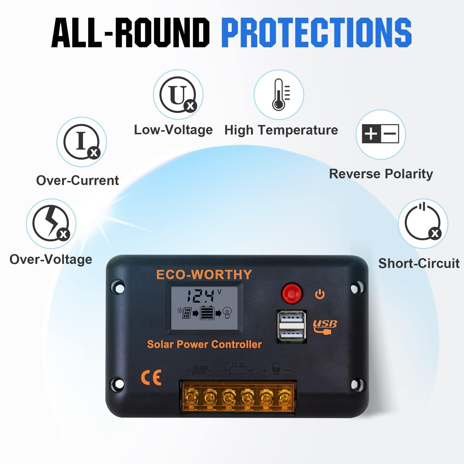 ECO-WORTHY 200 Watts 12 Volts Solar Panel Kit with N-Type Bifacial Solar Panel and 30A PWM Charge Controller for RV, Camper, Shed, Trailer, Cabins, Water Pump and Any Other Off Grid Applications - Available at All In One Marketplace Canada