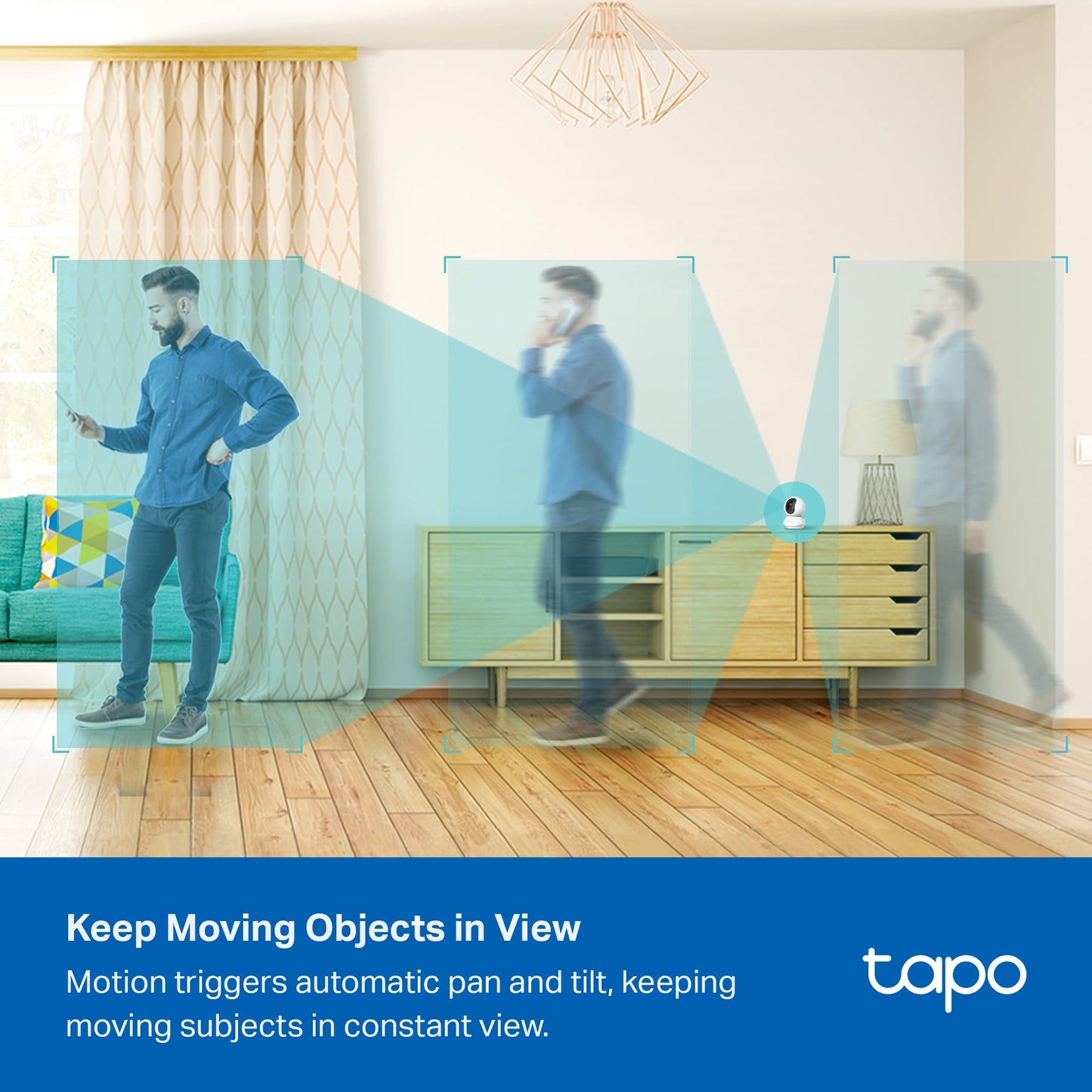 Tapo 3K 5MP Pan/Tilt Security WiFi Camera, Baby & Pet Camera, 360° Motion Tracking, 2-Way Audio, 40Ft. Night Vision, Cloud & Local Storage (Up to 512 GB), Works w/Alexa & Google (Tapo C230)