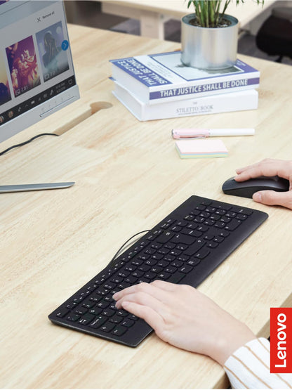 Lenovo 300 USB Wired Keyboard, Black