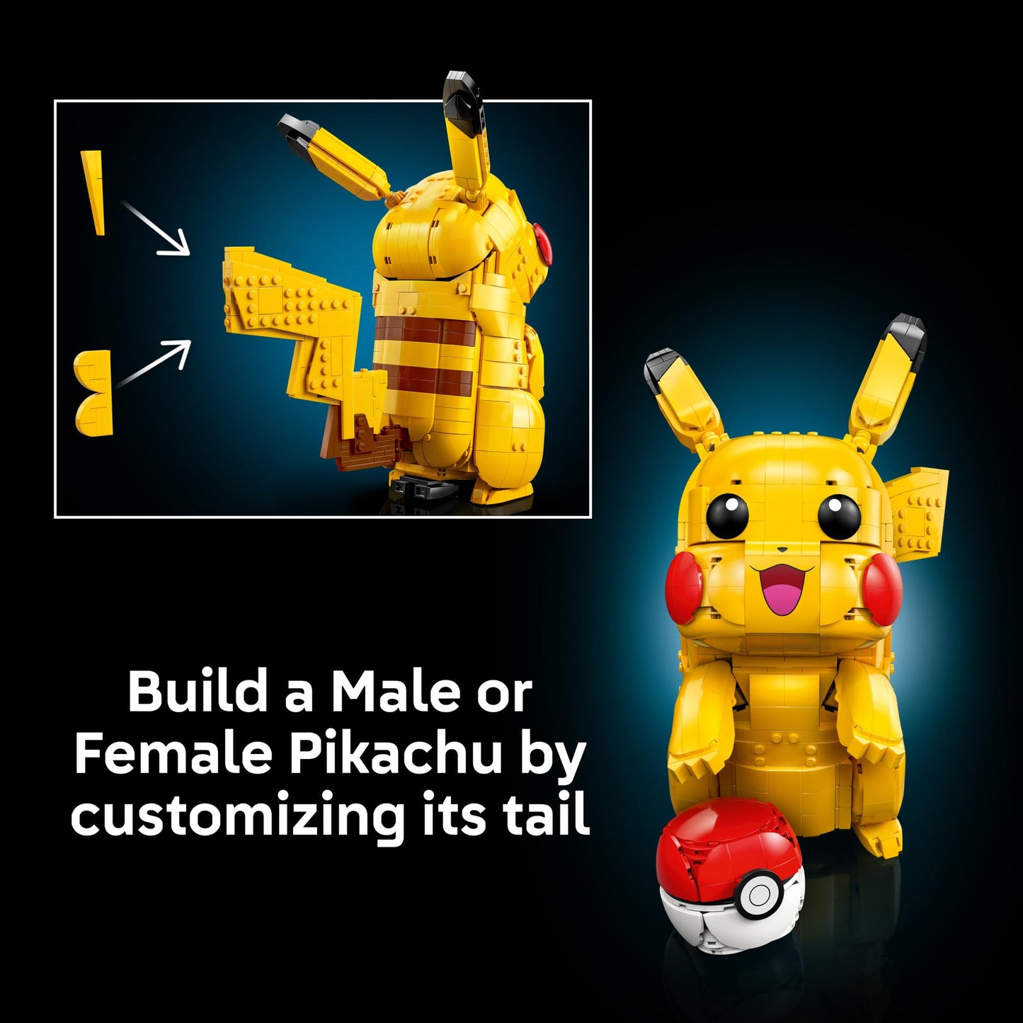LEGO Pokémon Pikachu and Poké Ball - Collectible Building Sets for Adults, Ages 18+ - Pokémon Figure for Display - Desk, Shelf or Office Decor - Gift for Men & Women - 72152 LEGO