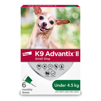 K9 Advantix II Flea and Tick Treatment for Small Dogs weighing less than 4.5 kg (less than 10 lbs.)-6 doses 🍁 All In One Marketplace Canada