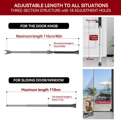 AceMining Upgraded Door Security Bar & Sliding Patio Door Security Bar, Heavy Duty Security Door Stoppers Adjustable Door Jammer for Home, Apartment, Travel (1 Pack,White) - Available at All In One Marketplace Canada