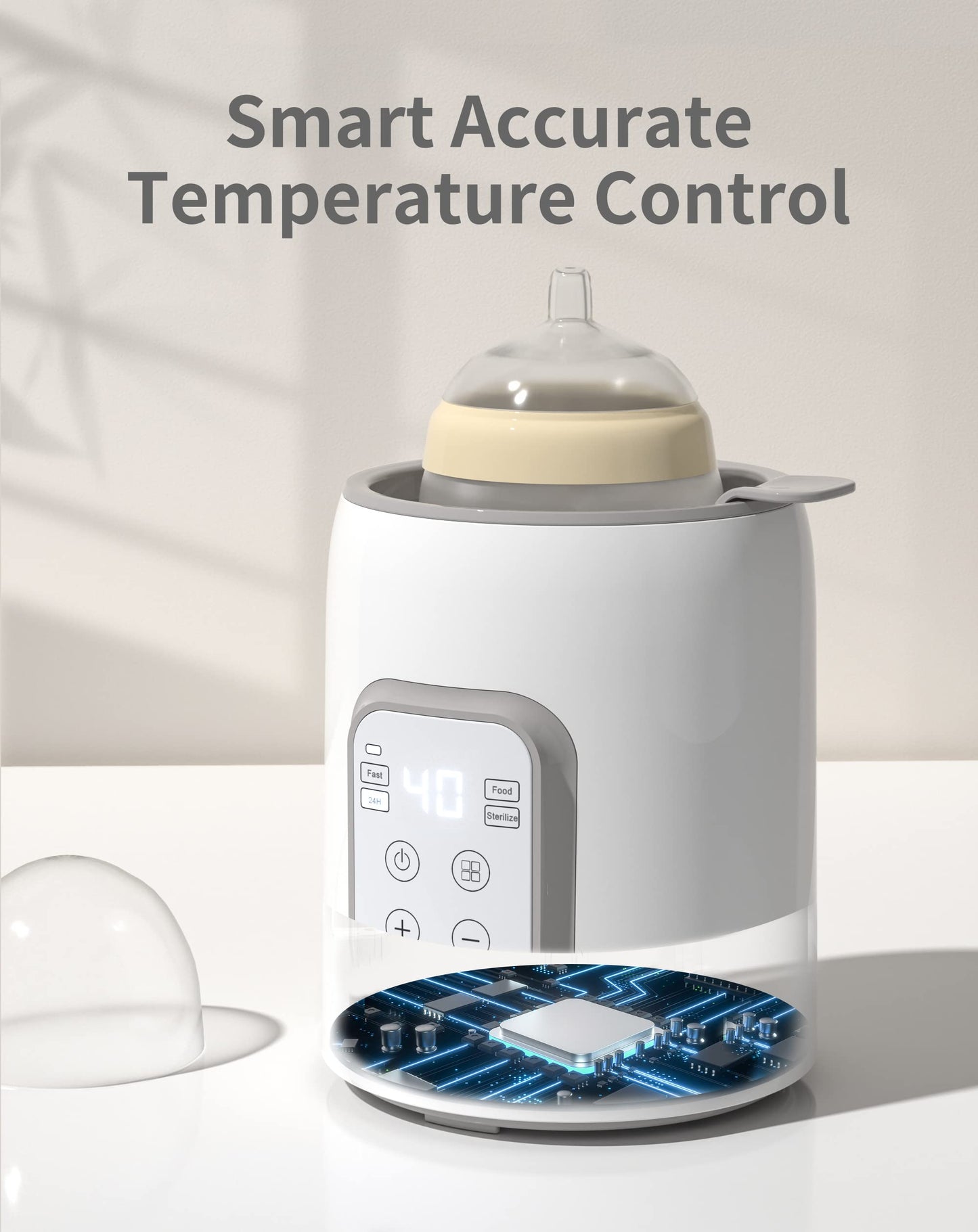 Bottle Warmer, GROWNSY 8-in-1 Fast Baby bottle Warmer with Timer LCD Display Accurate Temperature Control for Breastmilk or Formula - Available at All In One Marketplace Canada