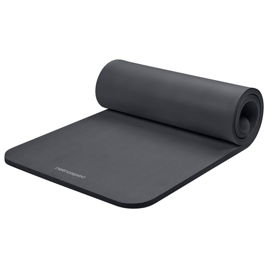 Retrospec Solana Yoga Mat 1" And 1/2" Thick With Nylon Strap for Men And Women - Non Slip Exercise Mat For Home Yoga, Pilates, Stretching, Floor And Fitness Workouts 🍁 All In One Marketplace Canada Retrospec