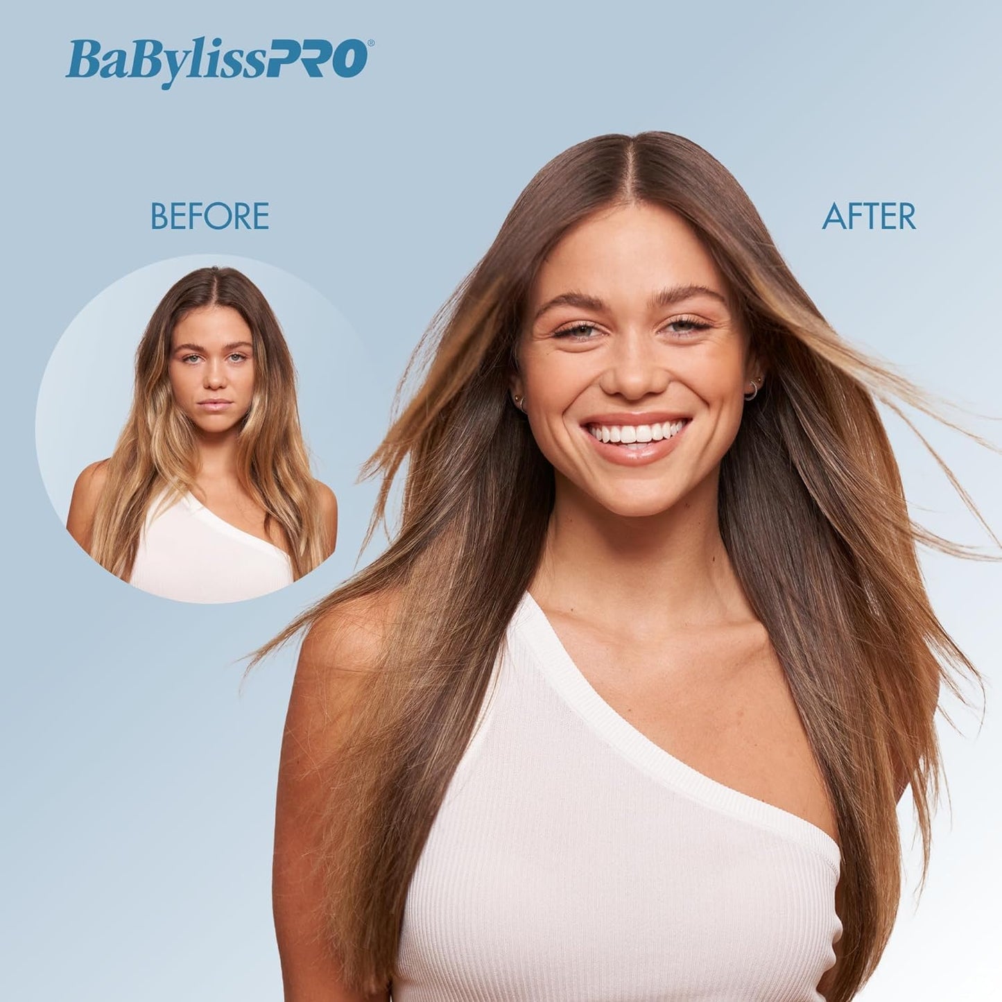 BaBylissPRO Nano Titanium & Ceramic Ultra-Slim Hair Straightener, Blue BaBylissPRO