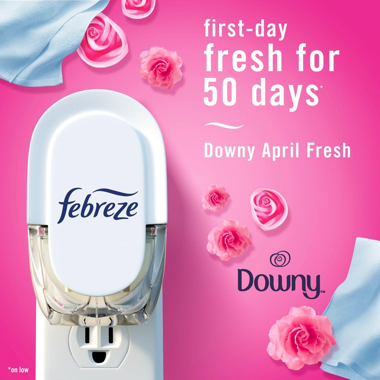 Febreze Plug In Air Freshener, Odor-Fighting Scented Oil Refill for Home and Bathroom and Kitchen, Long Lasting for Strong Odors, Twlight Lavender and Downy April Fresh Scents, 4 Refills - Available at All In One Marketplace Canada