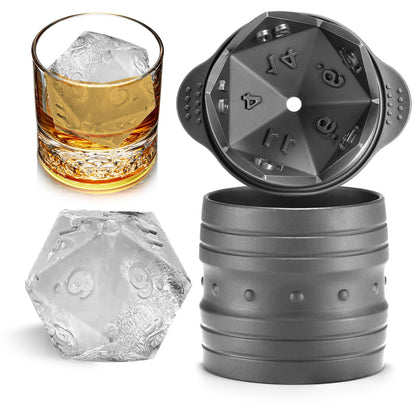 Nax Caki D20 Dice Ice Mold, DND Gamer Gifts for Men Women, Cool Christmas Stocking Stuffers Ideas for Adults TTRGP Lover, Large Silicone D&D Accessories Ice Cube Tray for Cocktails,Bourbon,Whiskey 🍁 All In One Marketplace Canada