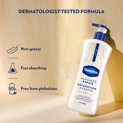 Vaseline Intensive Care Advanced Repair Unscented Body Lotion for Dry Skin with 48H Moisture + Ultra hydrating lipids, 600 ml (3-pack) - Available at All In One Marketplace Canada