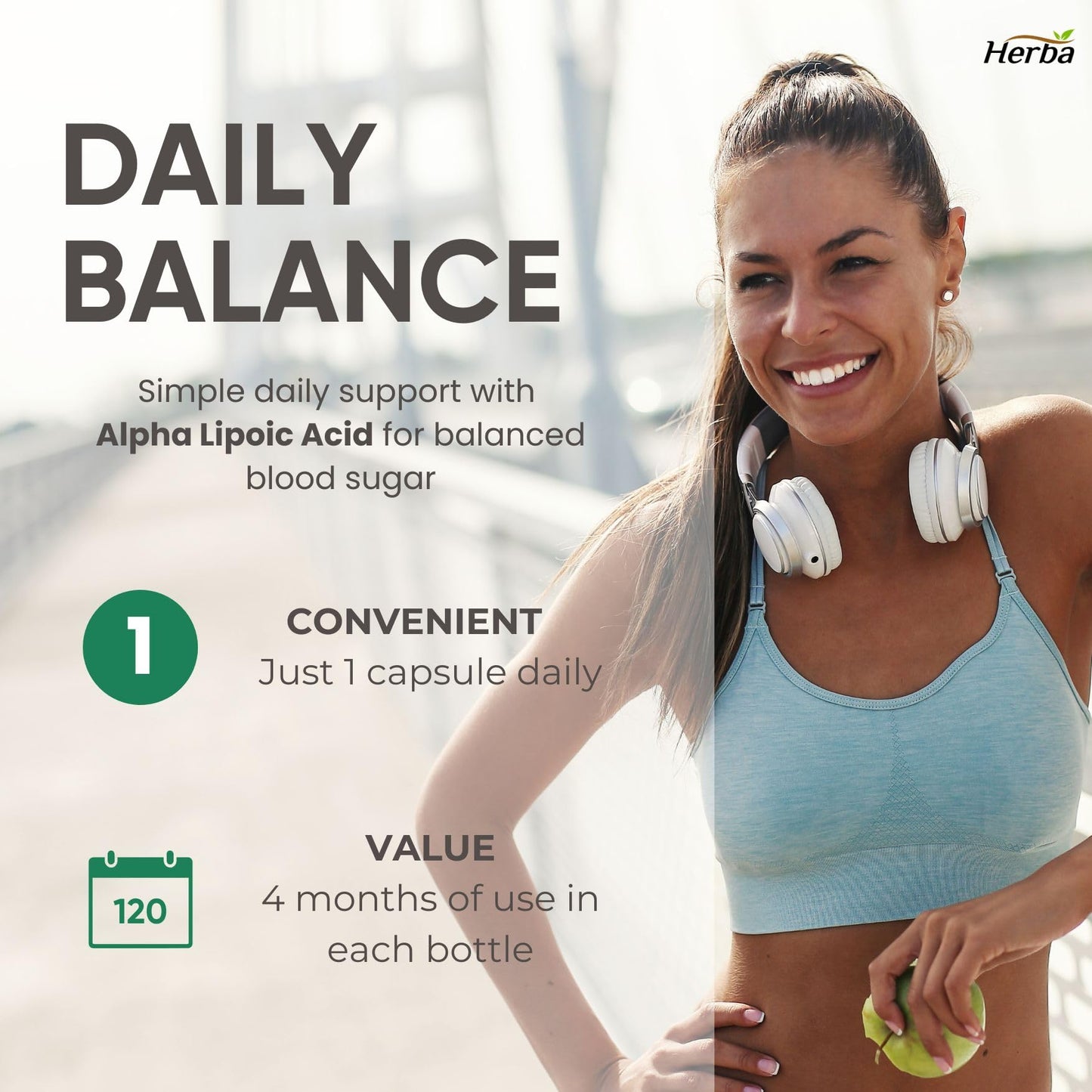 Herba Alpha Lipoic Acid 600mg – 120 Capsules | >99% Ultra Pure | Made in Canada | Blood Sugar Support Supplement - Available at All In One Marketplace Canada