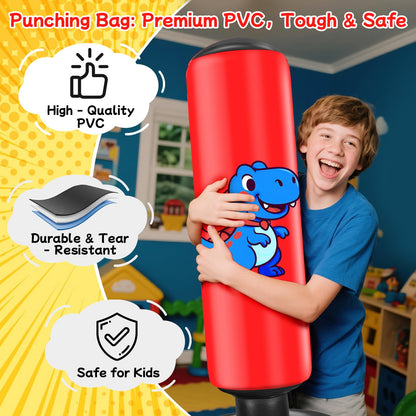 Qoosea Punching Bag for Kids 48in Dinosaur Toys Boxing Bag Set with Gloves 🍁 All In One Marketplace Canada