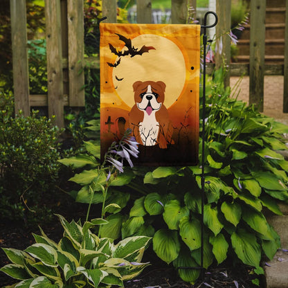 Caroline's Treasures BB4386GF Halloween English Bulldog Red White Flag Garden Size, Small, Multicolor
