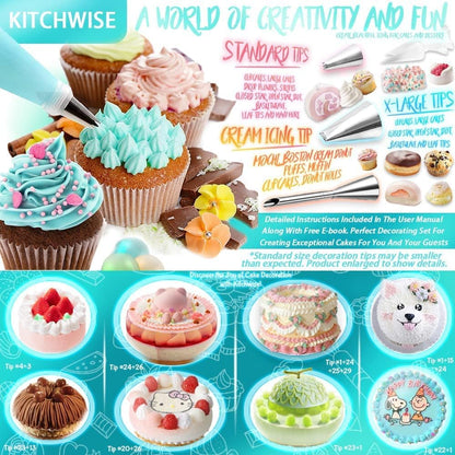 Cake Decorating Supplies Kit Tips 83 Pieces, 48 Stainless Steel Icing Tip Set, 2 Reusable Coupler and 20 Pastry Bags 🍁 All In One Marketplace Canada