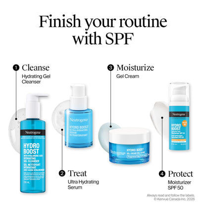 Neutrogena Hydro Boost Hyaluronic Acid Moisturizer SPF 50 with Broad Spectrum, Non-Greasy, Fragrance Free Daytime Facial Moisturizer to Hydrate Dry Skin, 50 mL - Available at All In One Marketplace Canada