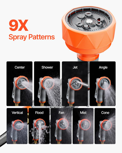 VEVOR Retractable Garden Hose Reel, 5/8 Inch x 100 ft Wall Mounted Hose Reel, Heavy Duty Garden Hose Reel with 9 Patterns Nozzle, Any Length Lock, Upgraded Slow Return System and 180°Swivel Bracket 🍁 All In One Marketplace Canada
