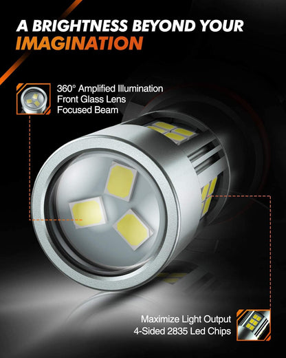 SEALIGHT H10/9145/9140/9045/9040 LED Fog Light Bulbs, 6000K Xenon White, 27 SMD Chips, 360-degree Illumination, Non-polarity, Pack of 2 🍁 All In One Marketplace Canada