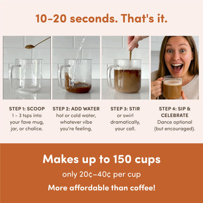 Nummy Creations Caramel Chicory & Dandelion Coffee Alternative - 150 Cups (300g)