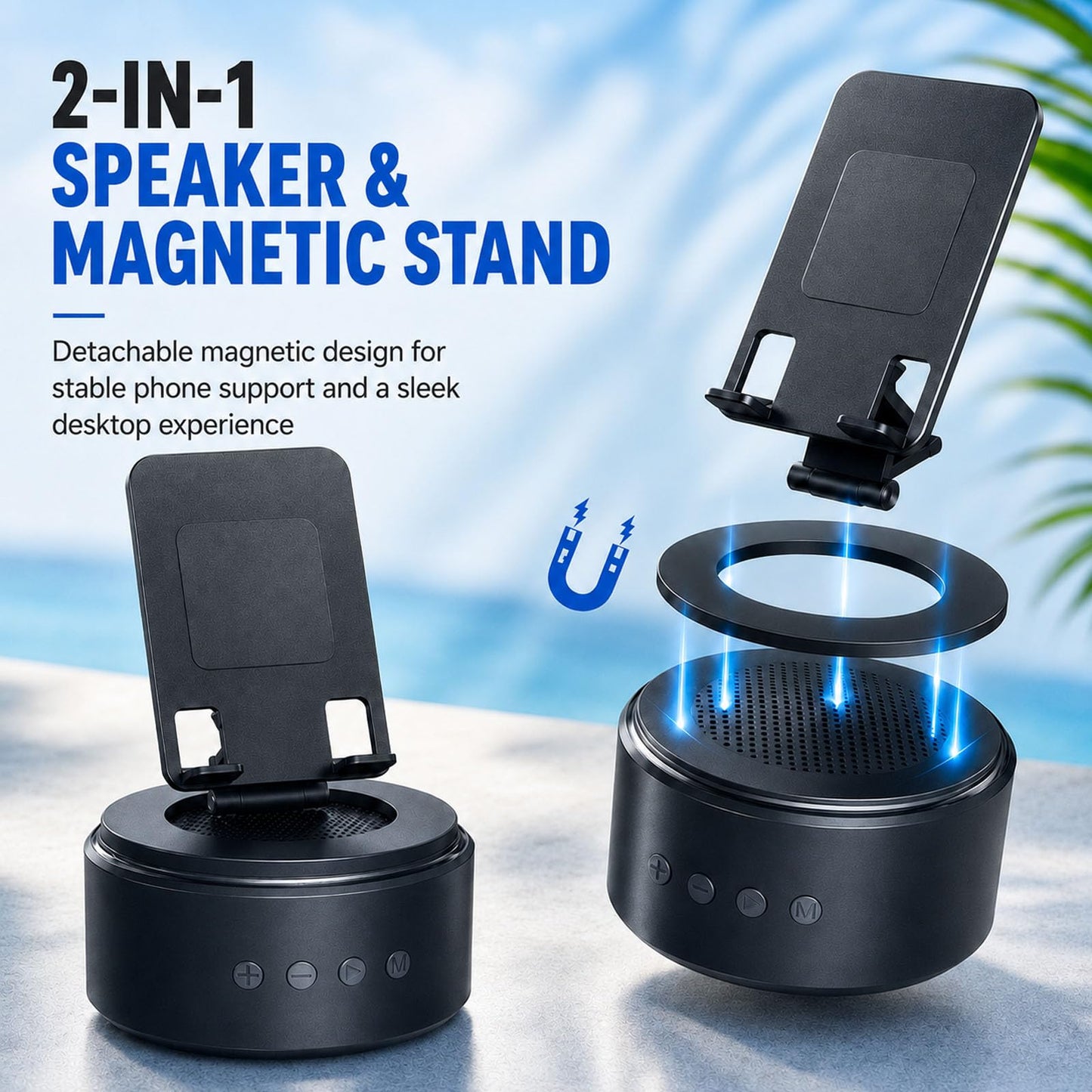 ZAPUVO Gifts for Men Dad, Bluetooth Speaker with Phone Stand, Christmas Anniversary for Men - Birthday Gifts for Him Husband Boyfriend, Wireless Speaker Phone Holder for Home Office Desk Use - Available at All In One Marketplace Canada