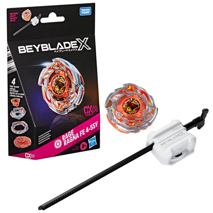 Beyblade X Rage Ragna FE 4-55Y CX Infinity Starter Pack Set, Takara Tomy Stamina Type Top and Launcher, Battling Tops Game Toys, Ages 8+ BEYBLADE