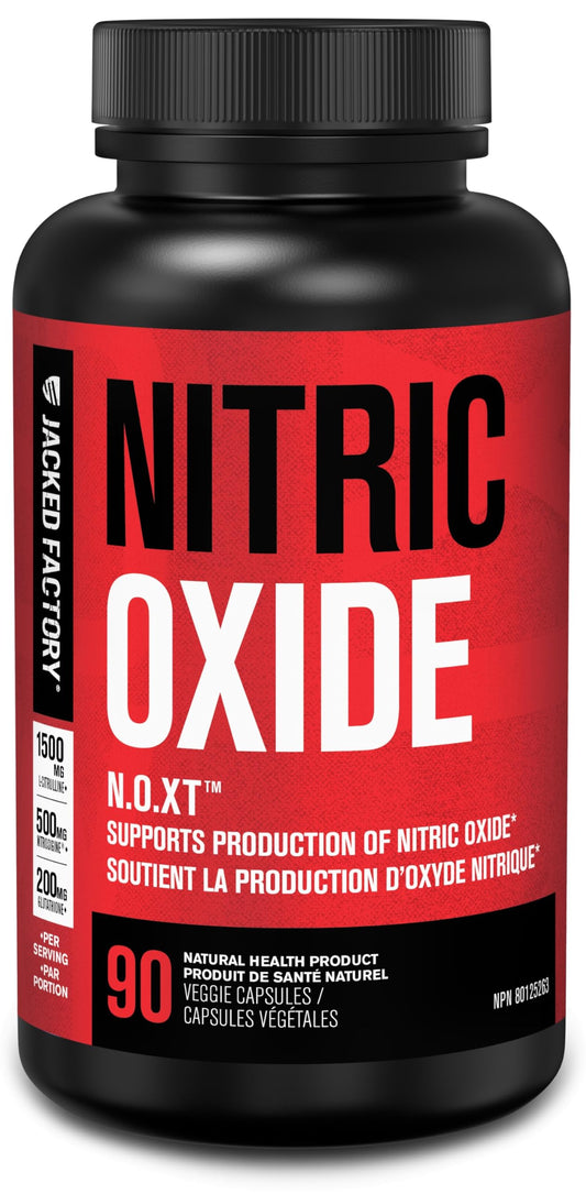 Nitric Oxide Supplement N.O. XT with Nitrosigine L Arginine & L Citrulline for Muscle Growth, Pumps, Vascularity, & Energy - 90 Count - Available at All In One Marketplace Canada