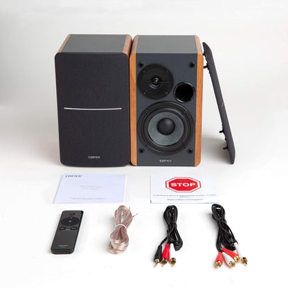 Edifier R1280Ts Powered Bookshelf Speakers - 2.0 Stereo Active Near Field Monitors - Studio Monitor Speaker - 42 Watts RMS with Subwoofer Line Out - Wooden Enclosure
