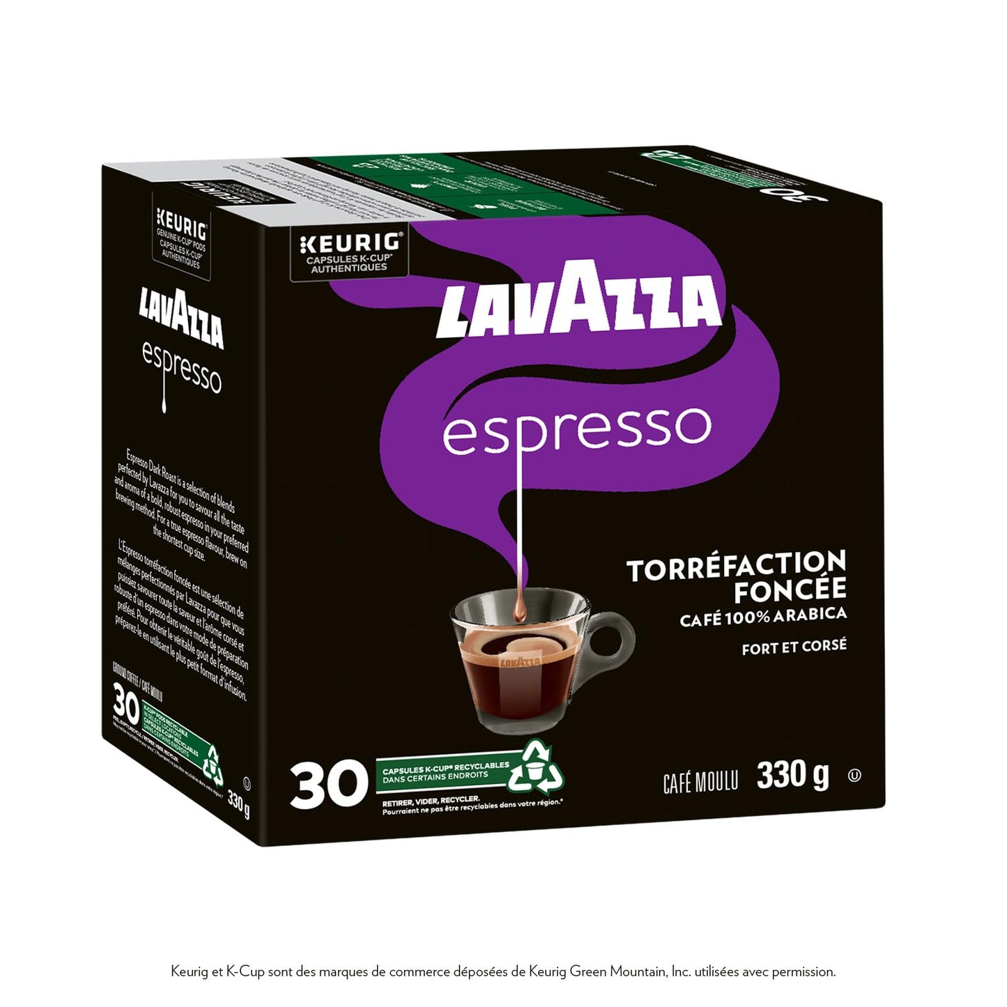 Lavazza Espresso Dark Roast K-Cup Coffee Pods, 30 Count For Keurig Coffee Makers