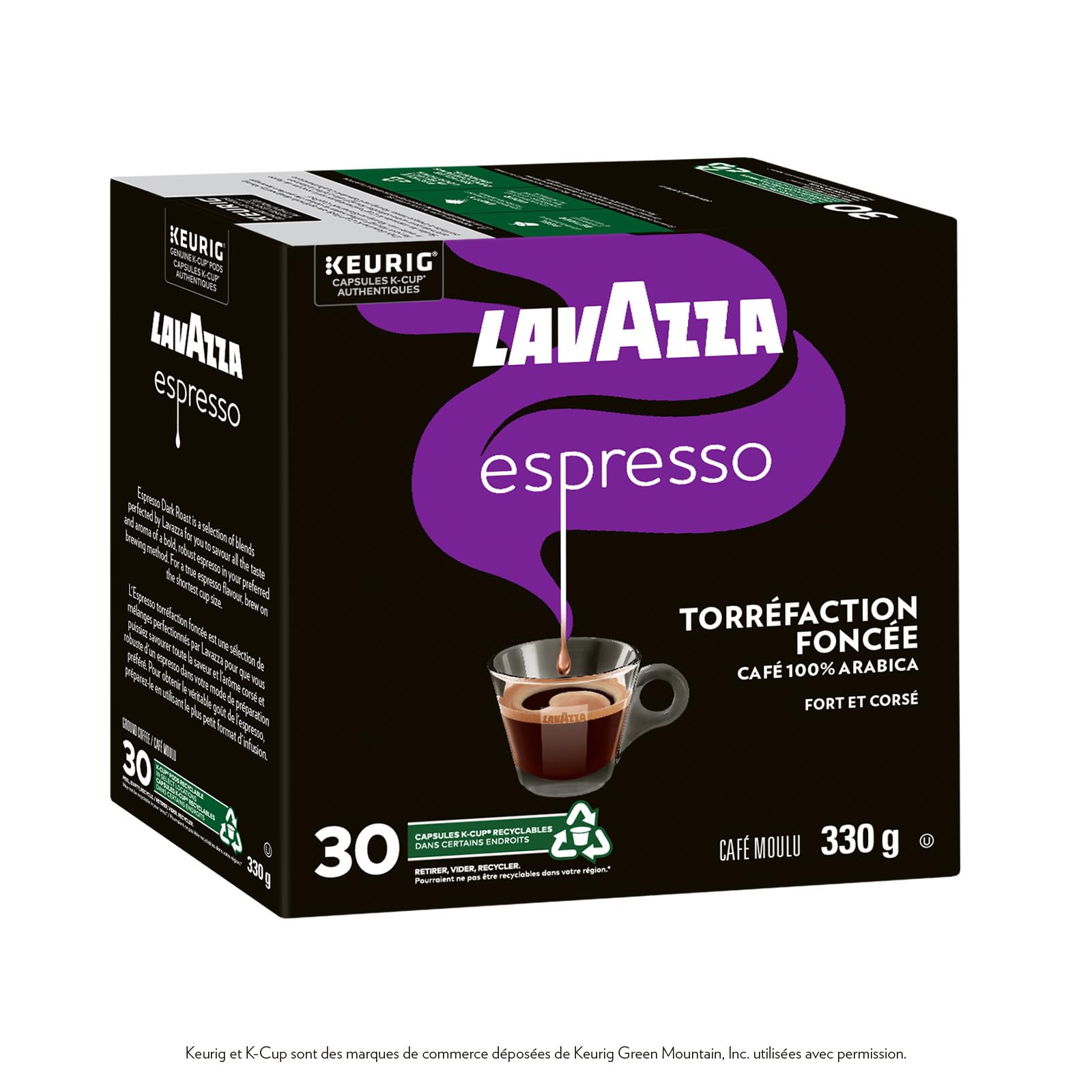 Lavazza Espresso Dark Roast K-Cup Coffee Pods, 30 Count For Keurig Coffee Makers