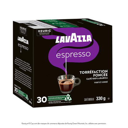 Lavazza Espresso Dark Roast K-Cup Coffee Pods, 30 Count For Keurig Coffee Makers