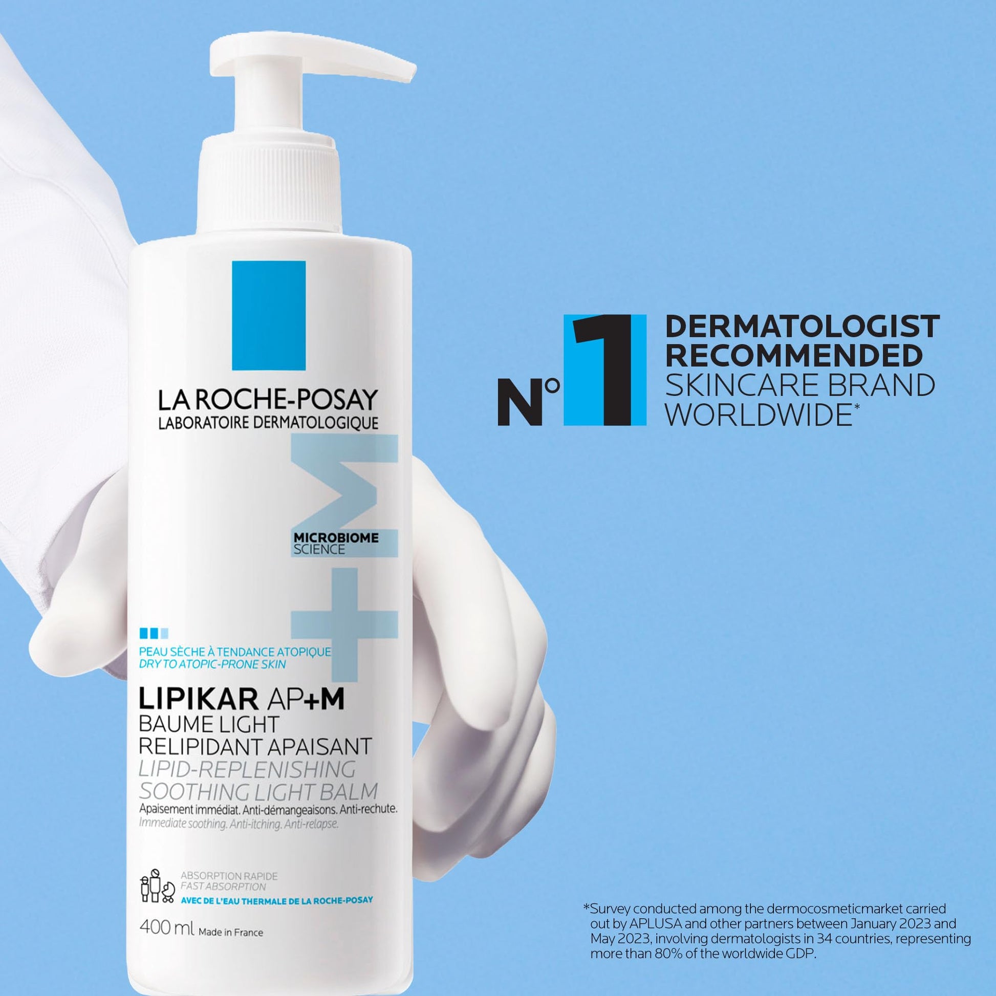 La Roche Posay Lipikar Baume Light AP+M, Body Lotion for Dry Skin, Lightweight Moisturizer with Shea Butter & Niacinamide for Body, Face & Hands, Fragrance Free, Recommended by Dermatologists, 400mL - Available at All In One Marketplace Canada