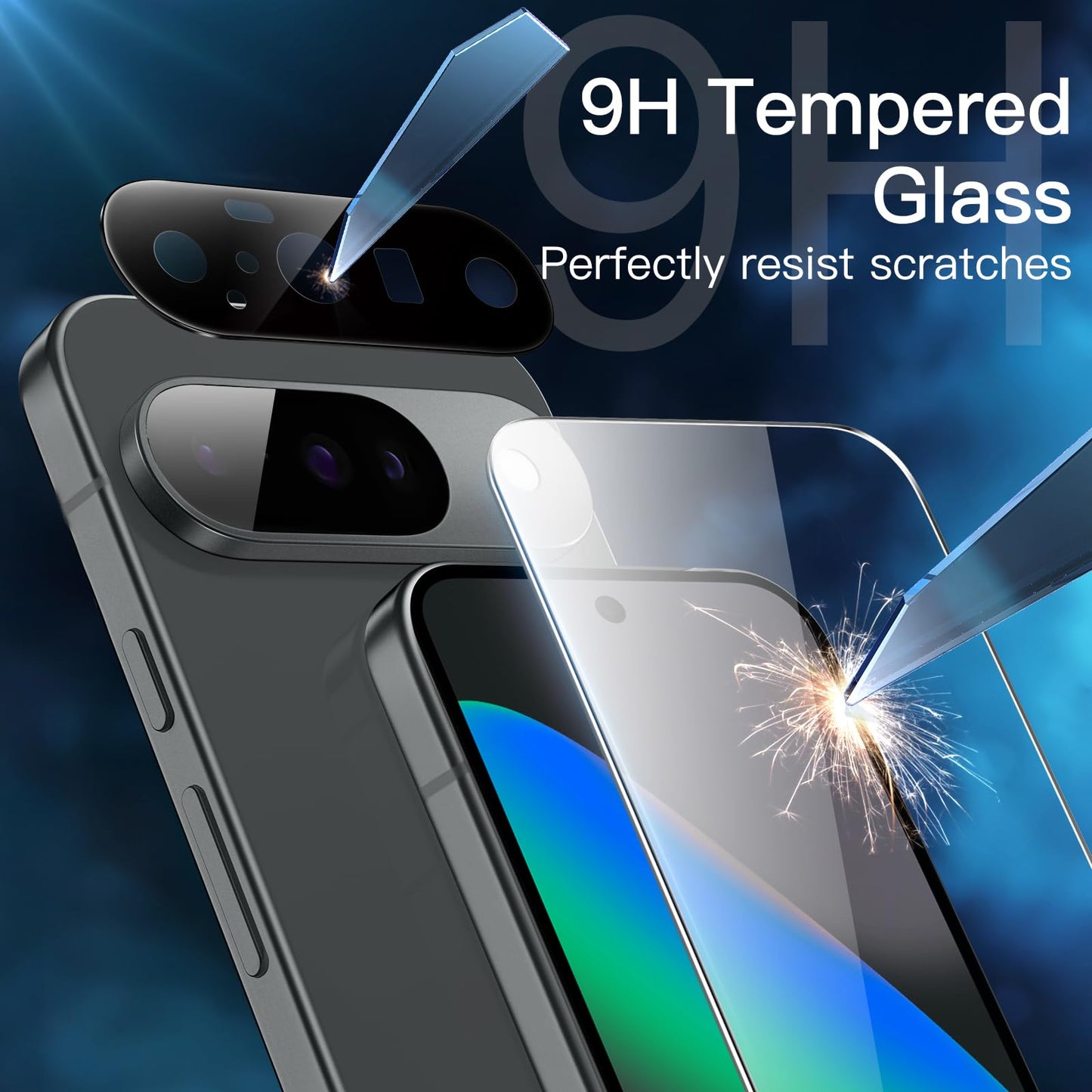 JETech Screen Protector for Google Pixel 10 with Camera Lens Protector, Easy Installation Tool, Fingerprint Unlocking Compatible, Tempered Glass Film, HD Clear, 2-Pack Each