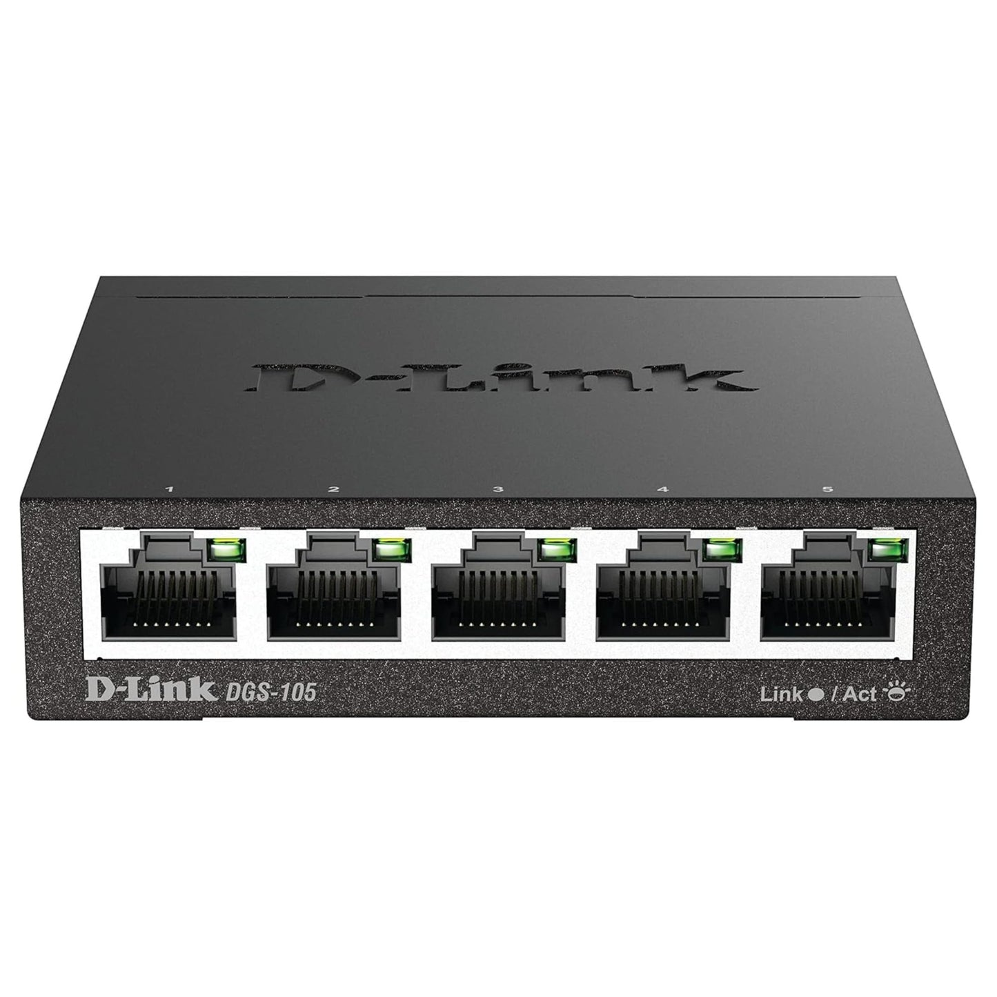 D-Link DGS-105, 5 Port Gigabit Ethernet Switch Unmanaged, Network Splitter, Silent Fanless, Network Hub, Sturdy Metal with Shielded Ports, Desktop/Wall Mount, QoS, Energy Saving, Plug and Play D-Link