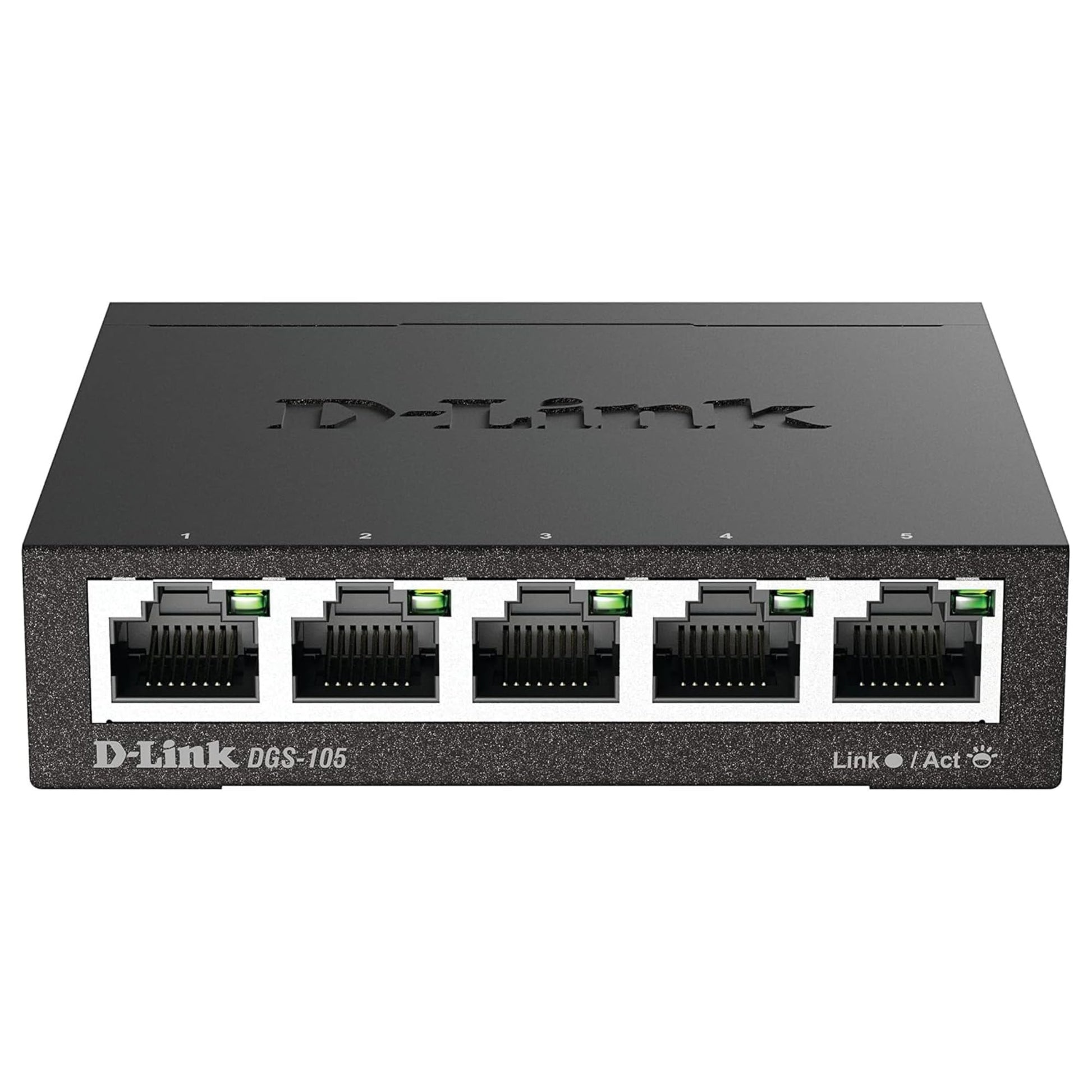D-Link DGS-105, 5 Port Gigabit Ethernet Switch Unmanaged, Network Splitter, Silent Fanless, Network Hub, Sturdy Metal with Shielded Ports, Desktop/Wall Mount, QoS, Energy Saving, Plug and Play D-Link