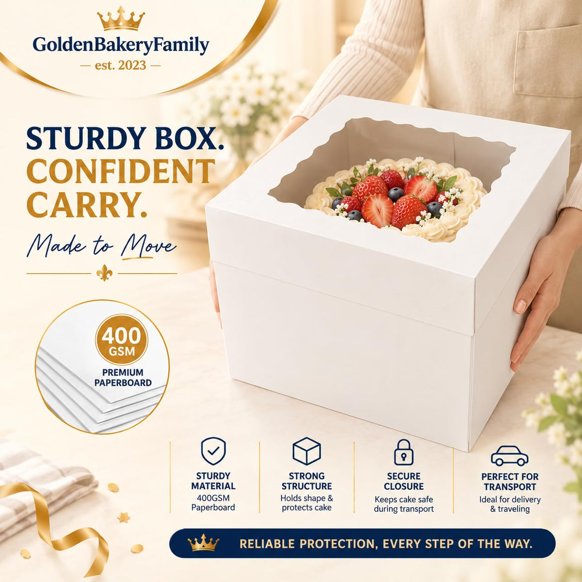 12 in Cake Boxes,20 Pack Cake Boxes with Cake Boards(10 Boxes & 10 Boards) 🍁 All In One Marketplace Canada